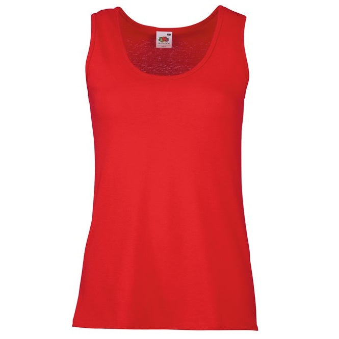 Fruit Of The Loom Women's Valueweight Vest Cotton Shaped Fit Self-Binding