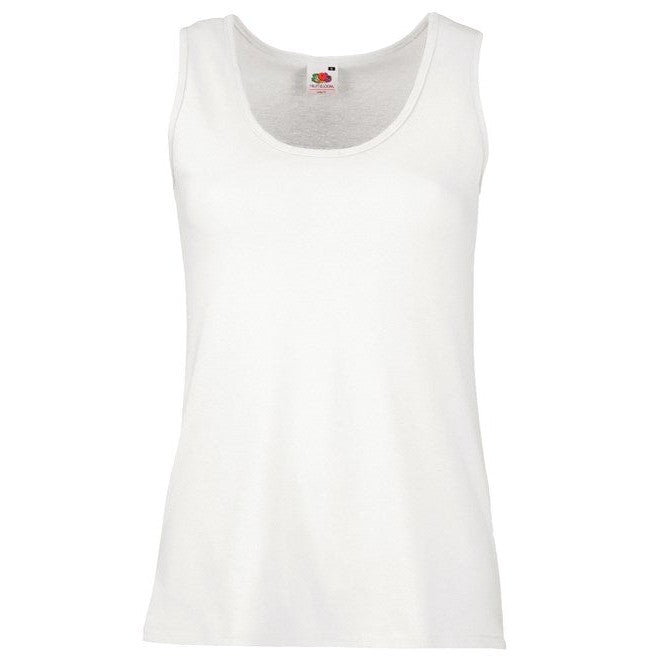 Fruit Of The Loom Women's Valueweight Vest Cotton Shaped Fit Self-Binding
