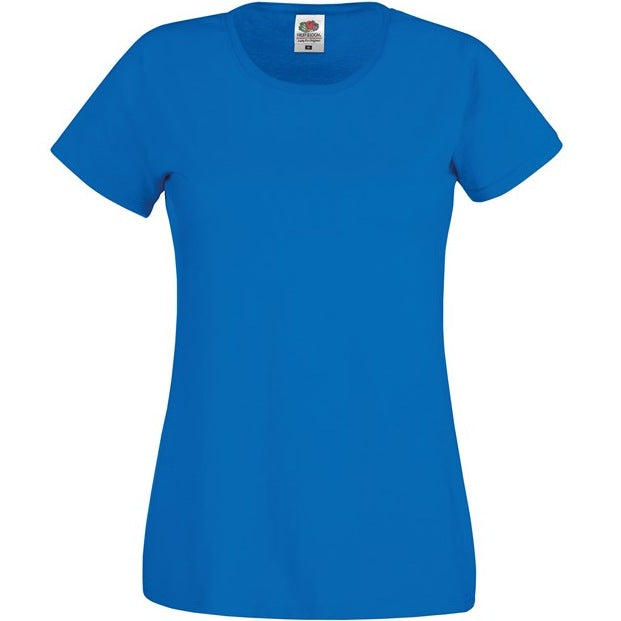 Fruit Of The Loom Women's Original T-Shirt Royal Blue Rib Crew Neck Feminine Fit