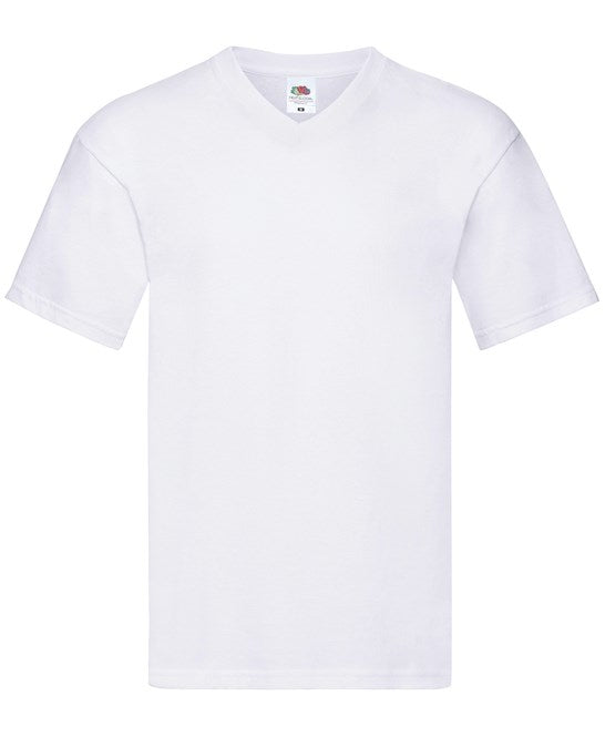 Fruit Of The Loom Original V-Neck T-Shirt 100% Cotton Ribbed Neck Various Sizes