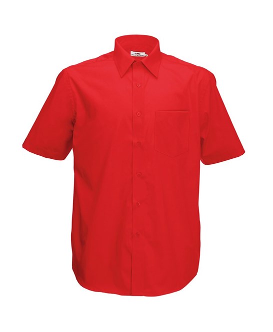 Fruit Of The Loom Short Sleeve Poplin Shirt Cotton Polyester Smart Casual