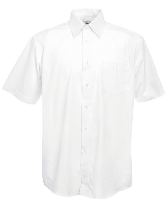Fruit Of The Loom Short Sleeve Poplin Shirt Cotton Polyester Smart Casual