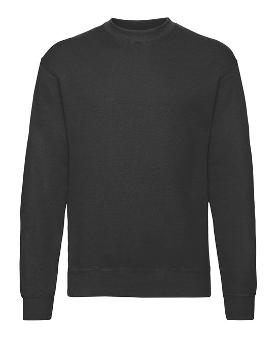 Fruit Of The Loom Classic 80/20 Set-In Sweatshirt Black Cotton Blend Sizes S-5XL