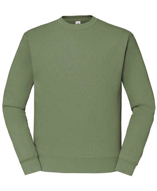 Fruit Of The Loom Classic Olive Sweatshirt 80/20 Cotton Polyester Set-In Crew