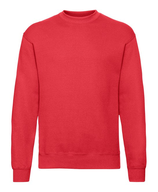 Fruit Of The Loom Classic 80/20 Set-In Sweatshirt Red, Cotton Face, Sizes S-5XL