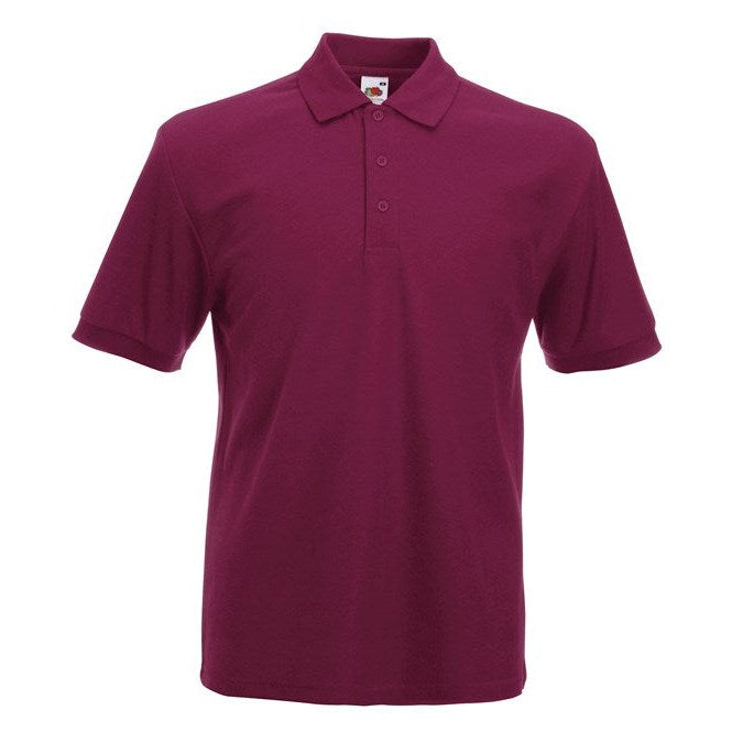 Fruit Of The Loom Heavyweight 65/35 Polo Shirt 3-Button Placket Various Sizes