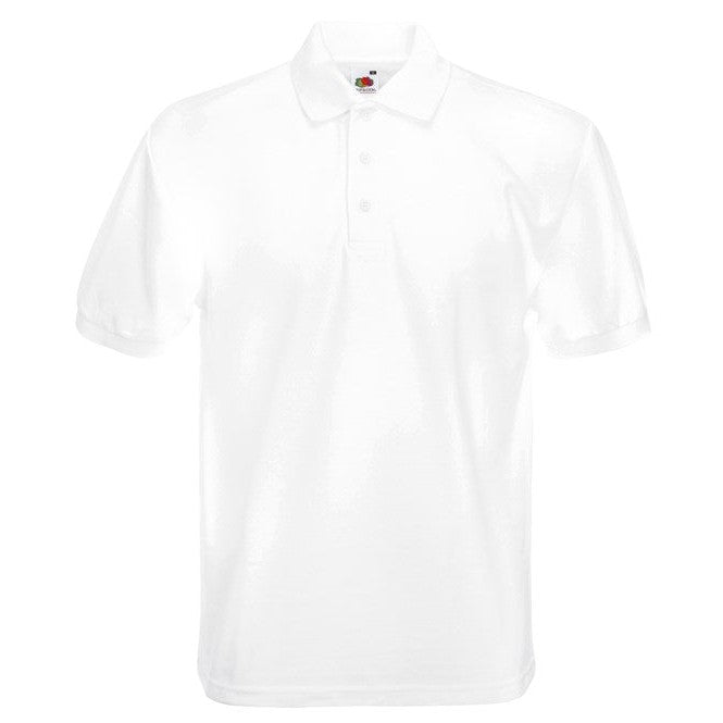 Fruit Of The Loom Heavyweight 65/35 Polo Shirt 3-Button Placket Various Sizes