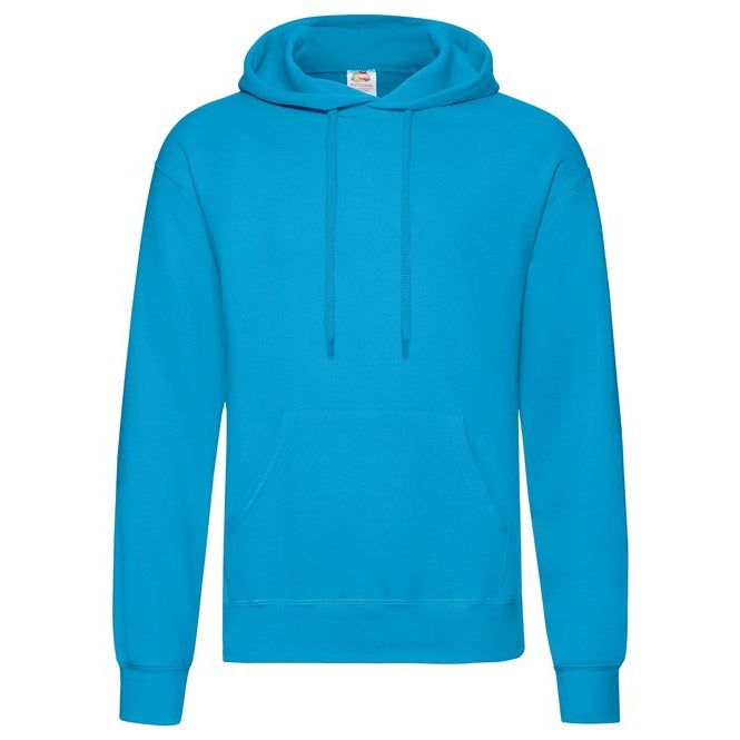 Fruit Of The Loom Classic Hooded Sweatshirt Azure Blue 80/20 Cotton Blend