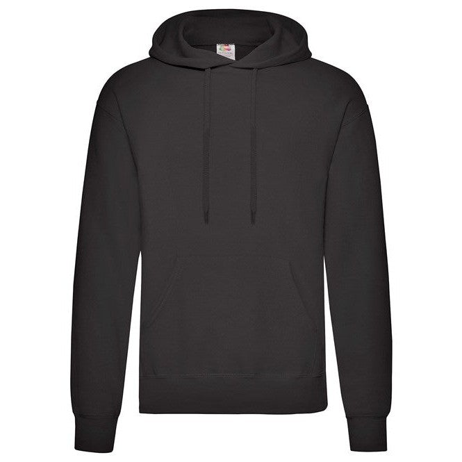 Fruit Of The Loom Classic 80/20 Hooded Sweatshirt Black Kangaroo Pocket