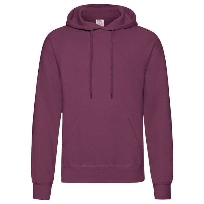 Fruit Of The Loom Classic Hooded Sweatshirt 80/20 Burgundy Kangaroo Pocket