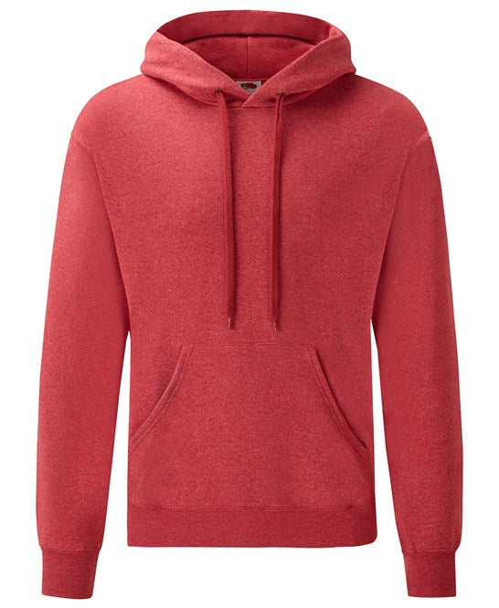 Fruit Of The Loom Classic Hooded Sweatshirt 80/20 Heather Red Kangaroo Pocket