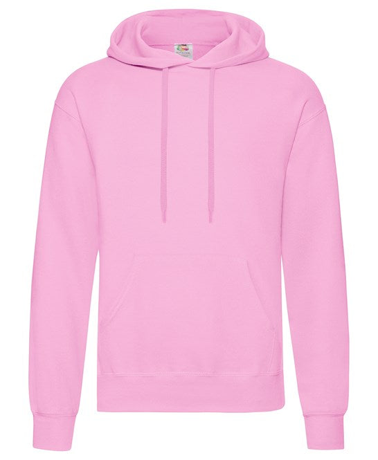 Fruit Of The Loom Classic Hooded Sweatshirt Light Pink 80/20 Cotton Blend