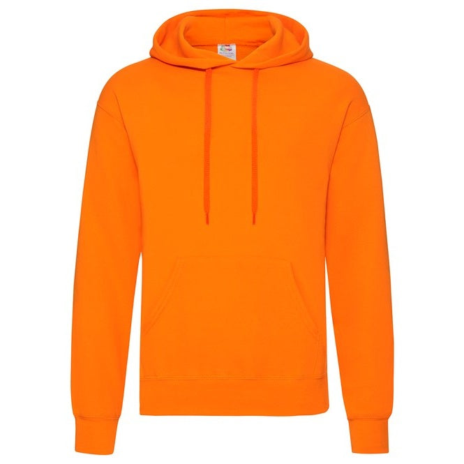 Fruit Of The Loom Classic 80/20 Hooded Sweatshirt Orange Double Fabric Hood