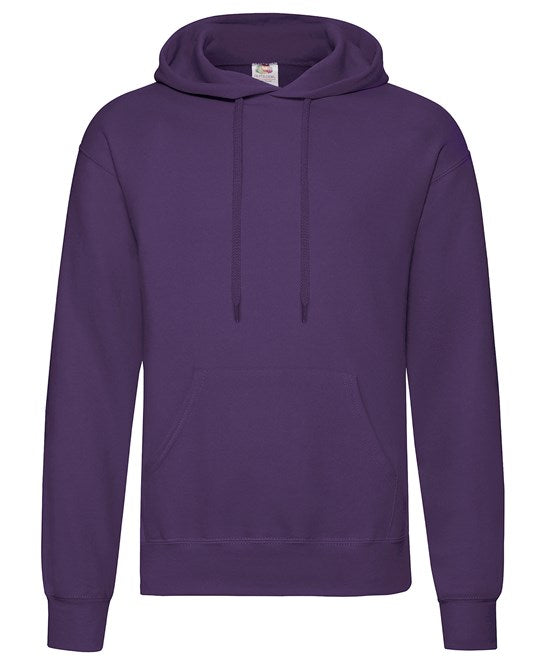 Fruit Of The Loom Classic 80/20 Hooded Sweatshirt Purple Kangaroo Pocket