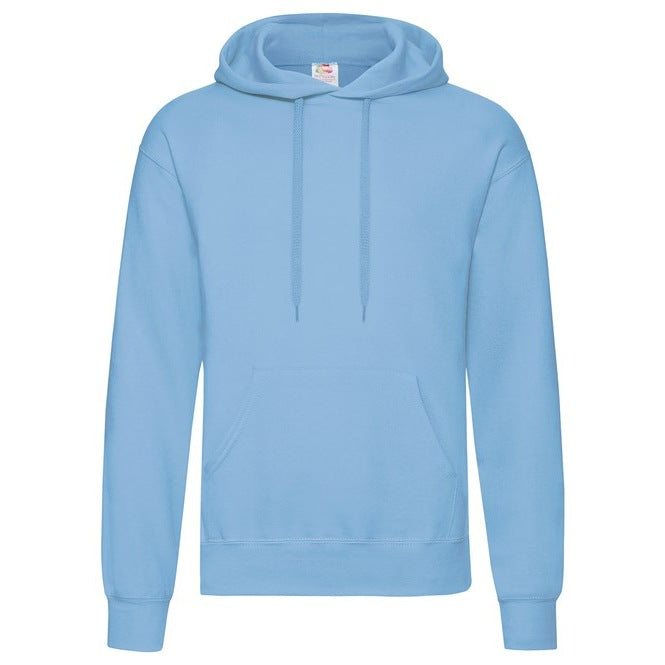 Fruit Of The Loom Classic Hooded Sweatshirt 80/20 Sky Blue Kangaroo Pocket