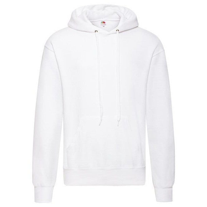 Fruit Of The Loom Classic 80/20 Hooded Sweatshirt White Double Fabric Hood