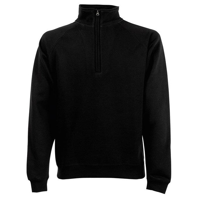 Fruit Of The Loom Classic Zip Neck Sweatshirt Cotton Polyester Cadet Collar
