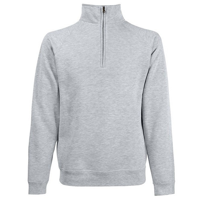Fruit Of The Loom Classic Zip Neck Sweatshirt Cotton Polyester Cadet Collar