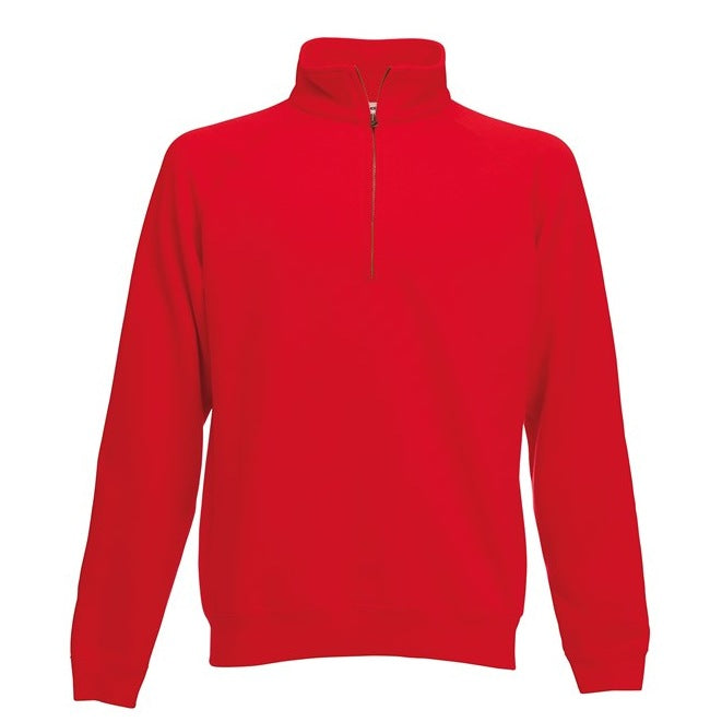 Fruit Of The Loom Classic Zip Neck Sweatshirt Cotton Polyester Cadet Collar