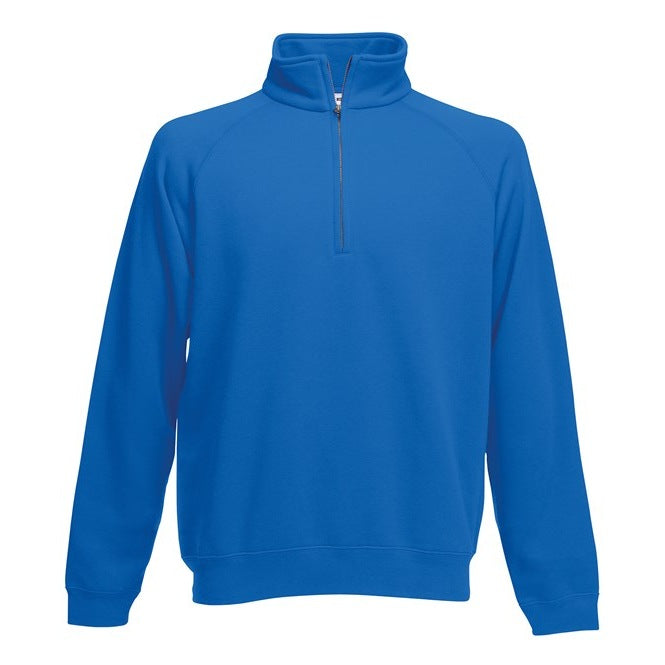 Fruit Of The Loom Classic Zip Neck Sweatshirt Cotton Polyester Cadet Collar