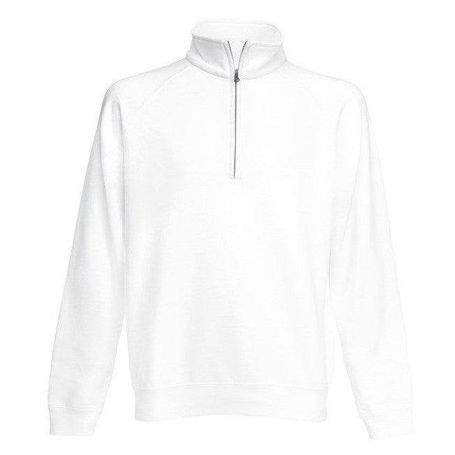 Fruit Of The Loom Classic Zip Neck Sweatshirt Cotton Polyester Cadet Collar