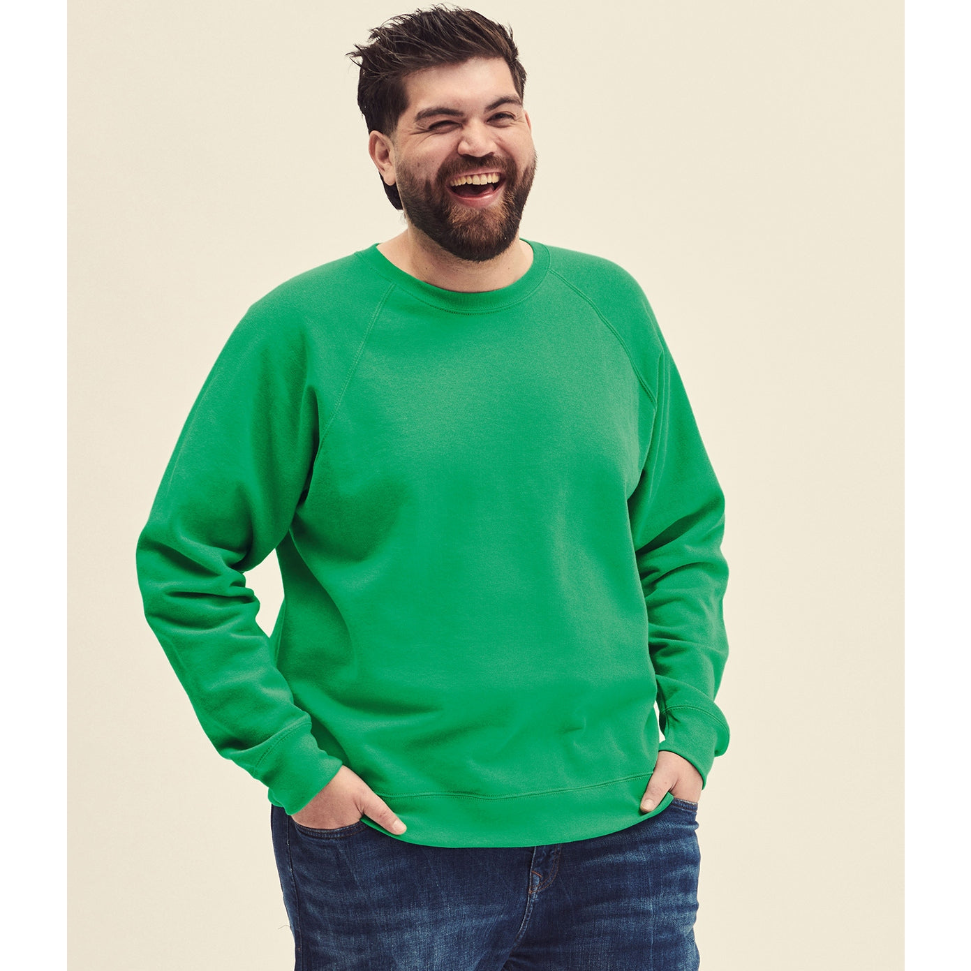 Fruit Of The Loom Classic Raglan Sweatshirt 80/20 Cotton Polyester Various Sizes