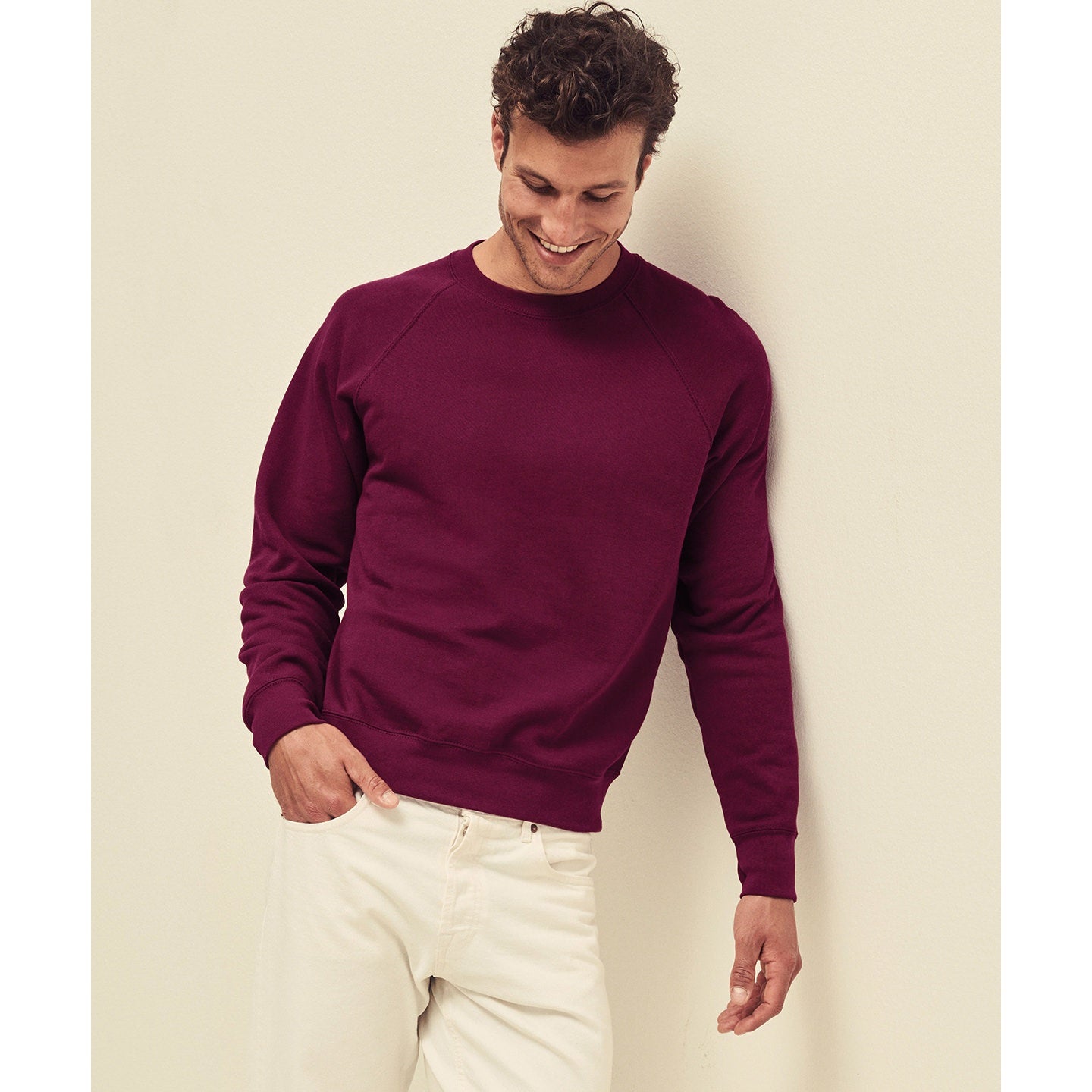 Fruit Of The Loom Classic Raglan Sweatshirt 80/20 Cotton Polyester Various Sizes