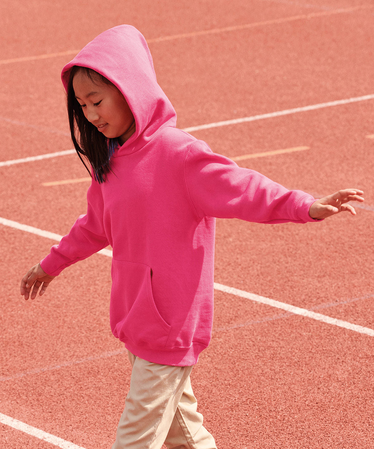 Fruit Of The Loom Kids Classic Hooded Sweatshirt Double Hood Kangaroo Pocket