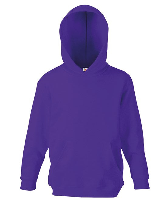 Fruit Of The Loom Kids Classic Hooded Sweatshirt Double Hood Kangaroo Pocket
