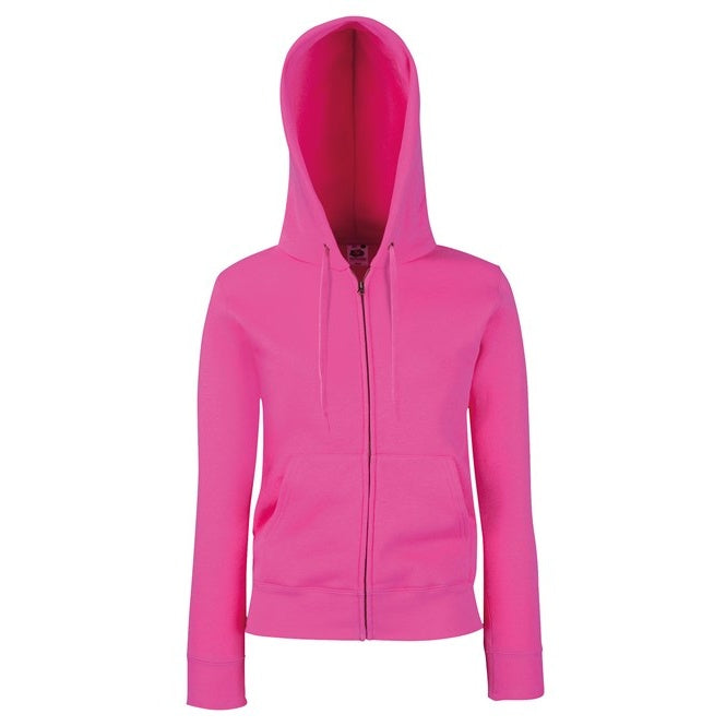 Fruit Of The Loom Women's Premium Hooded Sweatshirt Jacket 70/30 Cotton Blend