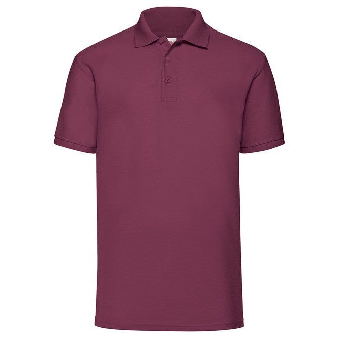 Fruit Of The Loom 65/35 Polo Shirt Burgundy Easy Care 3-Button Classic Fit