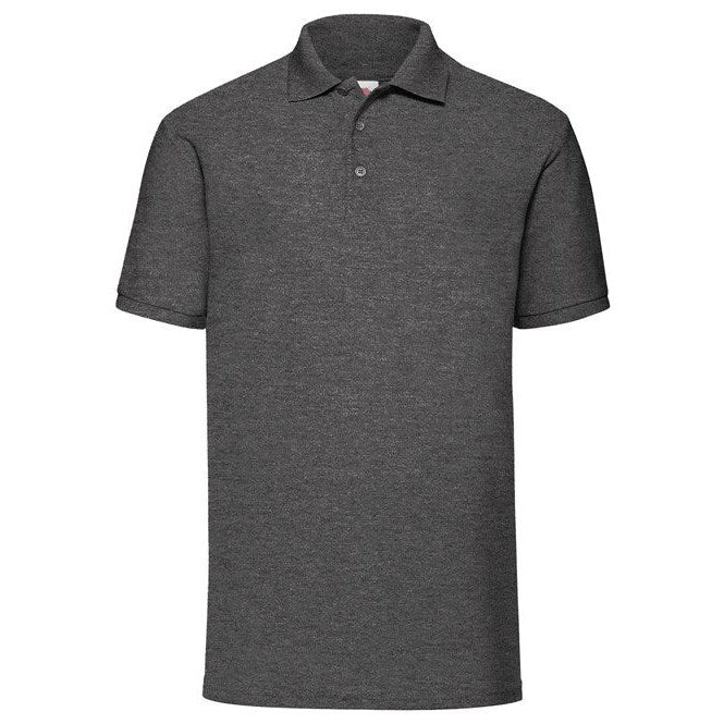 Fruit Of The Loom 65/35 Polo Dark Heather Grey Easy Care Classic Fit Sizes S-5XL