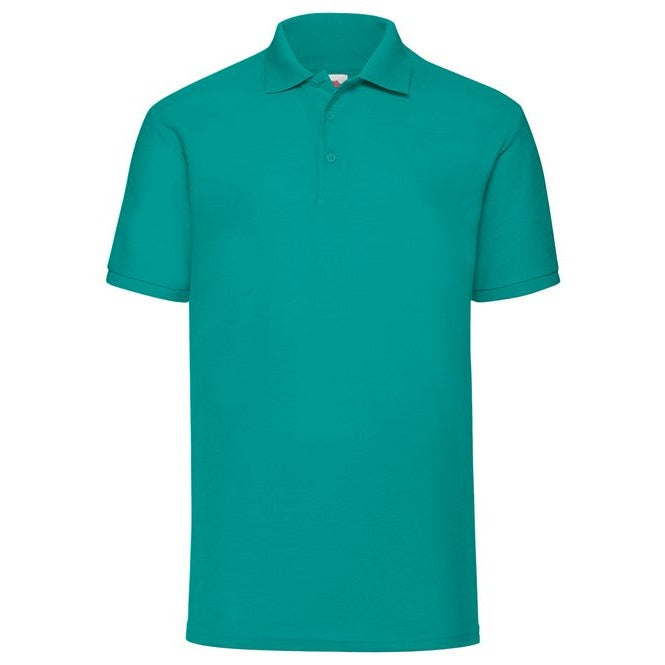 Fruit Of The Loom 65/35 Polo Shirt Emerald Easy Care 3-Button Classic Fit