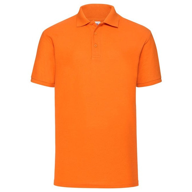 Fruit Of The Loom 65/35 Polo Shirt Orange Easy Care 3-Button Classic Fit