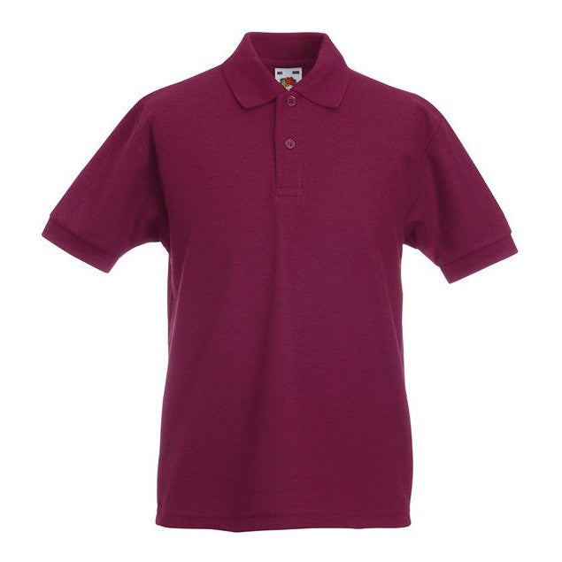 Fruit Of The Loom Kids 65/35 PiquÃ© Polo Shirt Easy Care Sports Schoolwear