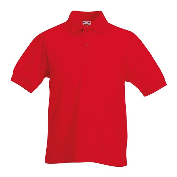 Fruit Of The Loom Kids 65/35 PiquÃ© Polo Shirt Easy Care Sports Schoolwear