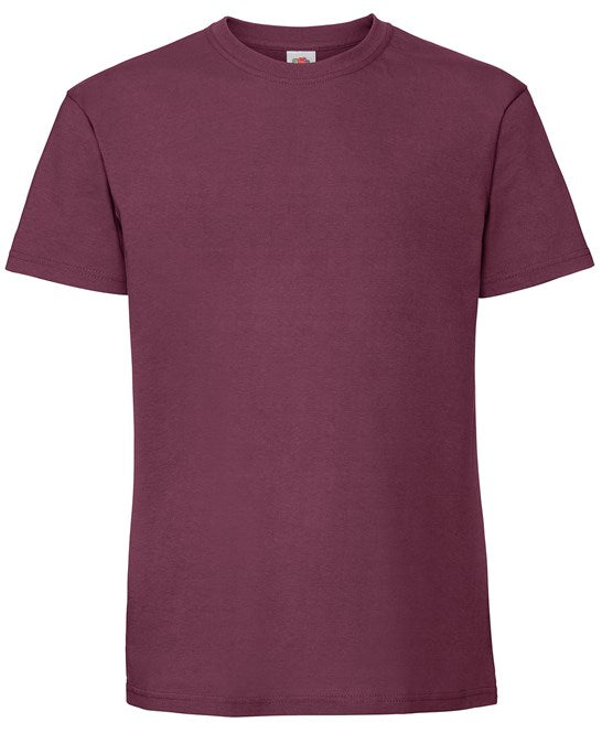 Fruit Of The Loom Iconic 195 Ringspun Premium T-Shirt Burgundy 100% Cotton