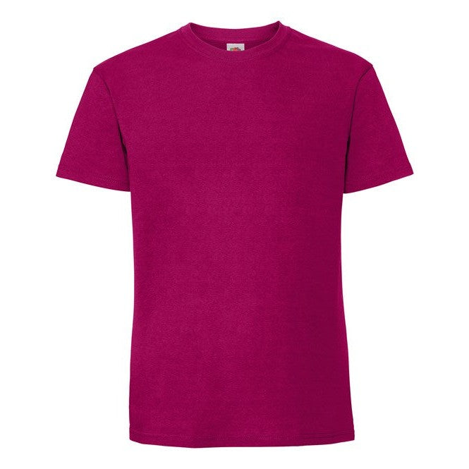 Fruit Of The Loom Iconic 195 Ringspun Premium T-Shirt Cranberry 100% Cotton