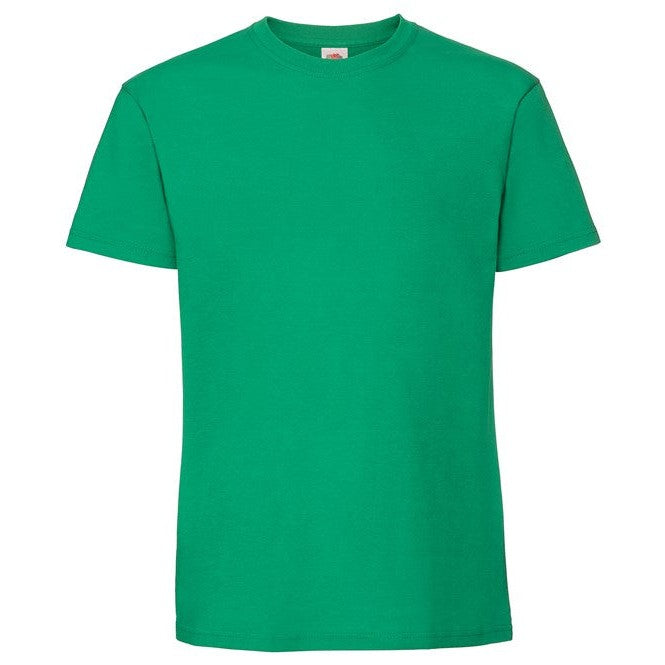 Fruit Of The Loom Iconic 195 Ringspun Premium T-Shirt Kelly Green 100% Cotton