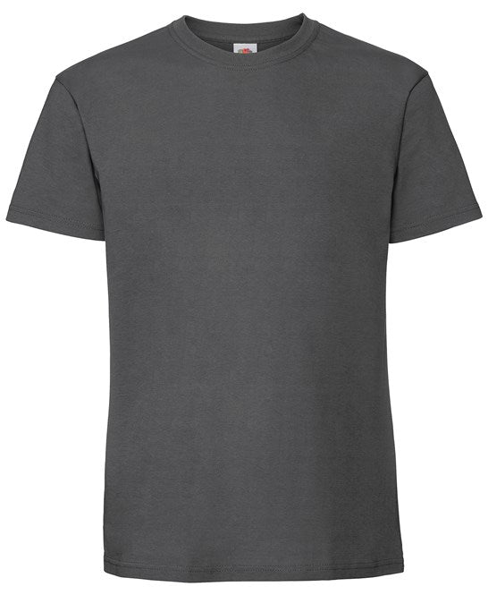 Fruit Of The Loom Iconic 195 Ringspun Premium T-Shirt Light Graphite 100% Cotton