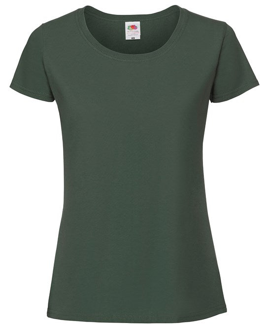 Fruit Of The Loom Women's Iconic 195 Ringspun T-Shirt Bottle Green Size XS-2XL