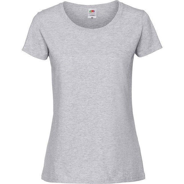 Fruit Of The Loom Women's Iconic 195 Ringspun T-Shirt Heather Grey Size XS-2XL