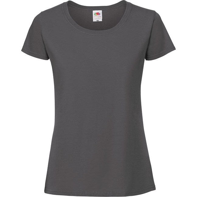 Fruit Of The Loom Women's Iconic 195 Ringspun T-Shirt Light Graphite Size XS-2XL