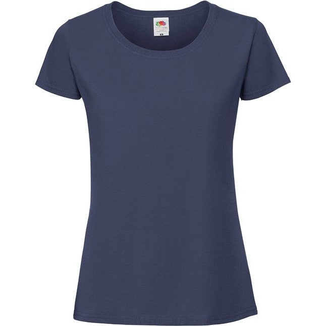 Fruit Of The Loom Women's Iconic 195 Ringspun T-Shirt Navy Soft Cotton Fit