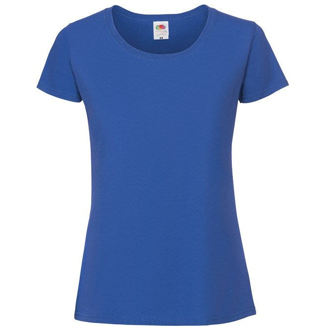 Fruit Of The Loom Women's Iconic 195 Premium T-Shirt Royal Blue Soft Cotton