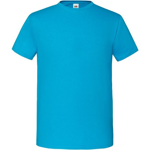 Fruit Of The Loom Iconic 150 T-Shirt Azure Blue Slim Fit Combed Cotton