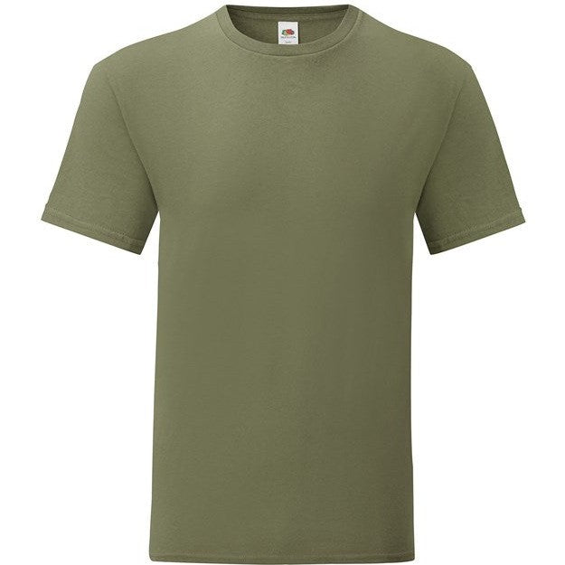 Fruit Of The Loom Iconic 150 T-Shirt Classic Olive Slim Fit Combed Cotton