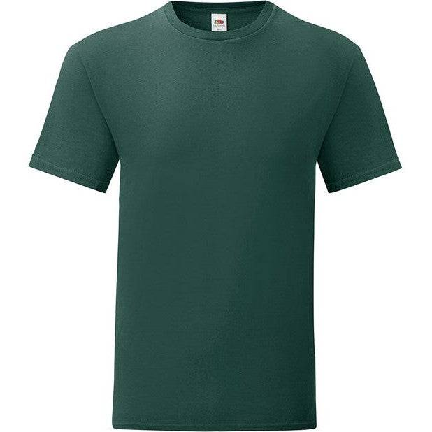 Fruit Of The Loom Iconic 150 T-Shirt Forest Green Slim Fit Combed Cotton