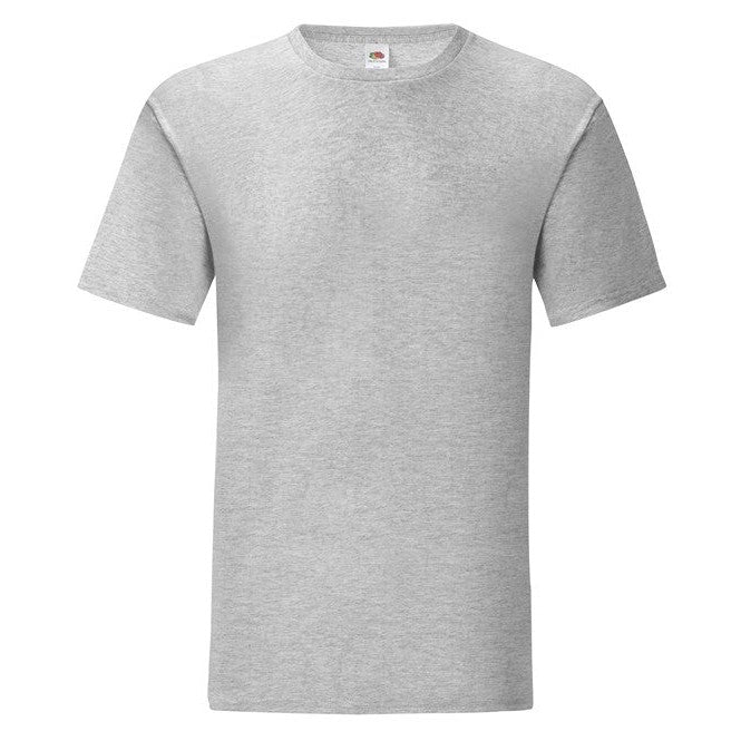 Fruit Of The Loom Iconic 150 T-Shirt Heather Grey Slim Fit Combed Cotton