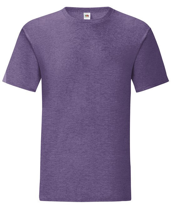 Fruit Of The Loom Iconic 150 T Shirt Heather Purple Slim Fit Combed Cotton